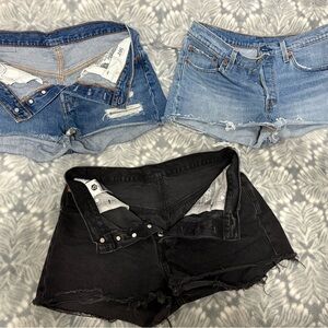 Levi's Blue and Black Jean Shorts Trio